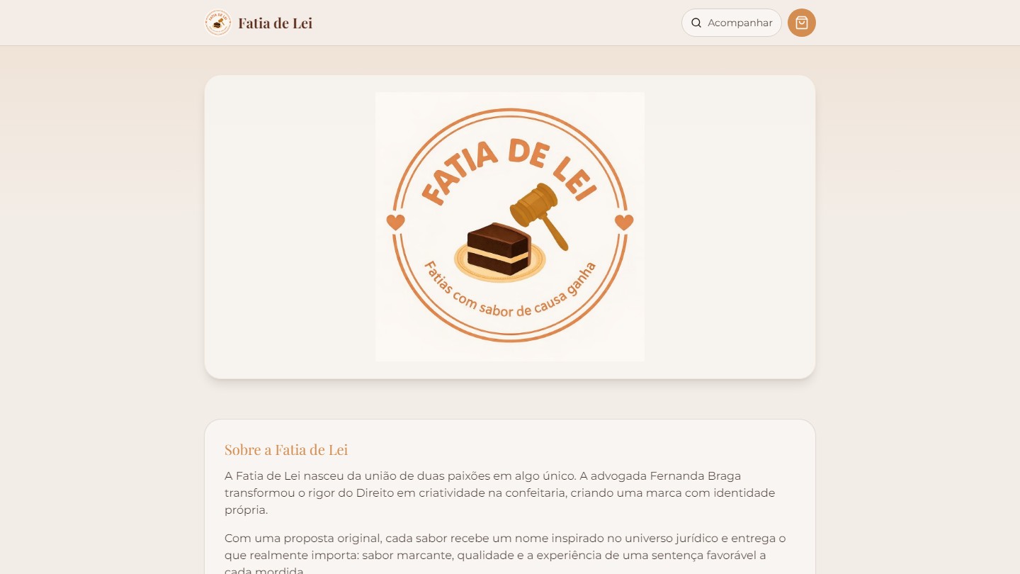 Homepage do site Fatia de Lei