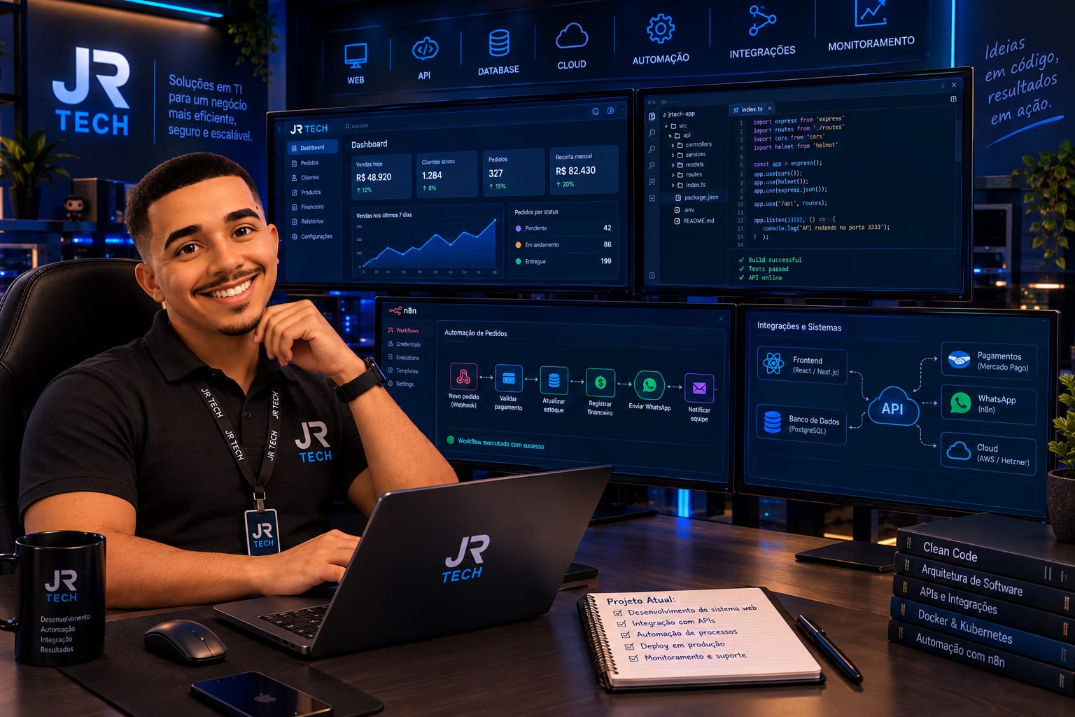 Especialista JR desenvolvendo sistemas web, APIs e automações